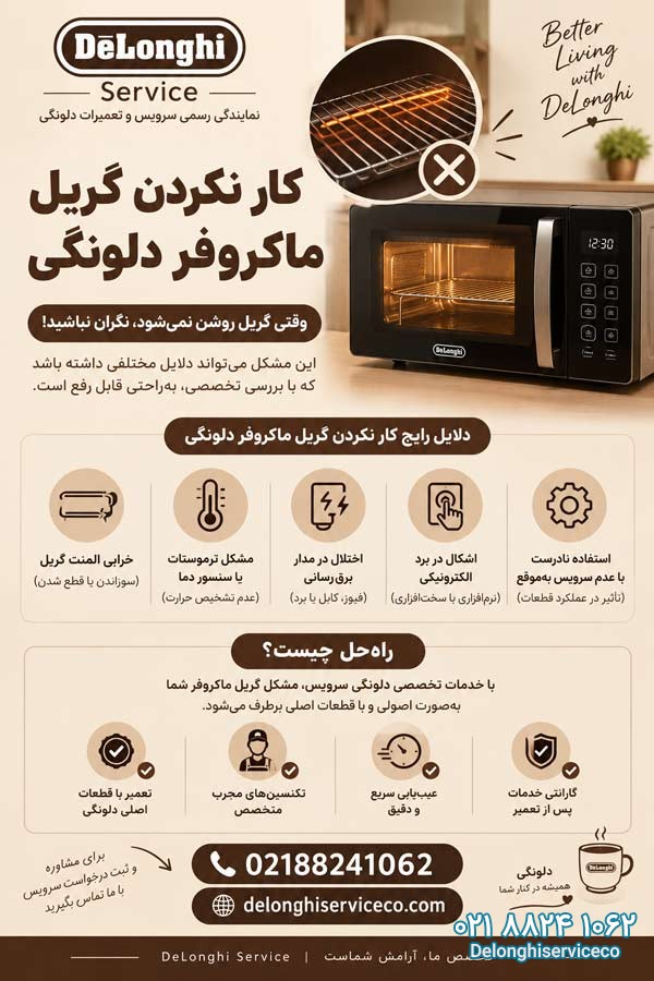 کار نکردن گریل ماکروفر دلونگی-دلونگی سرویس