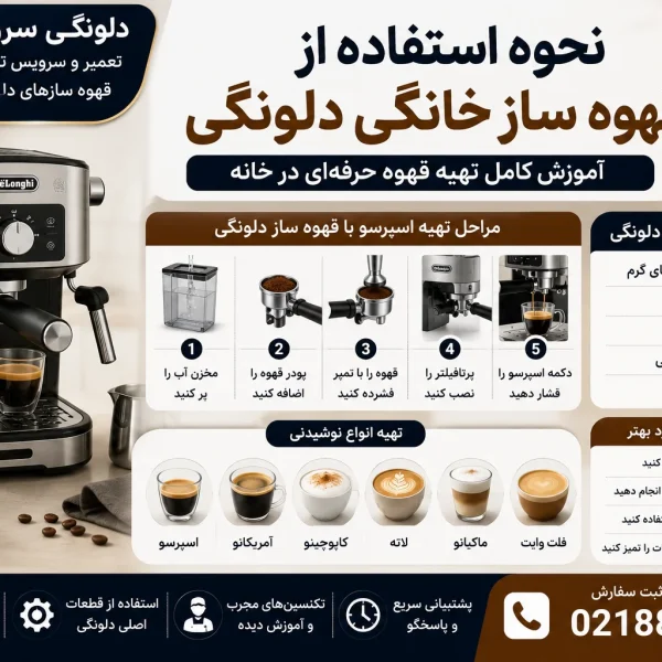 نحوه استفاده از قهوه ساز خانگی دلونگی